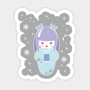 Winter Queen Kokeshi Sticker